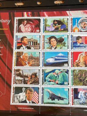 Sheet of 15 Stamps 1960-1969 Decade of Upheaval and Exploration from Kenmore New